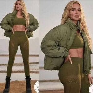 Fabletics x Khloe Kardashian All Weather Puffer Jacket, Medium, EUC